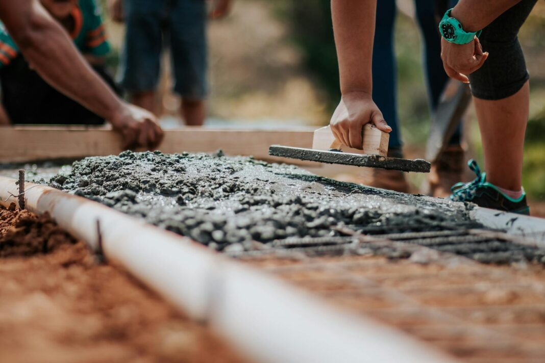 selective focus photography cement